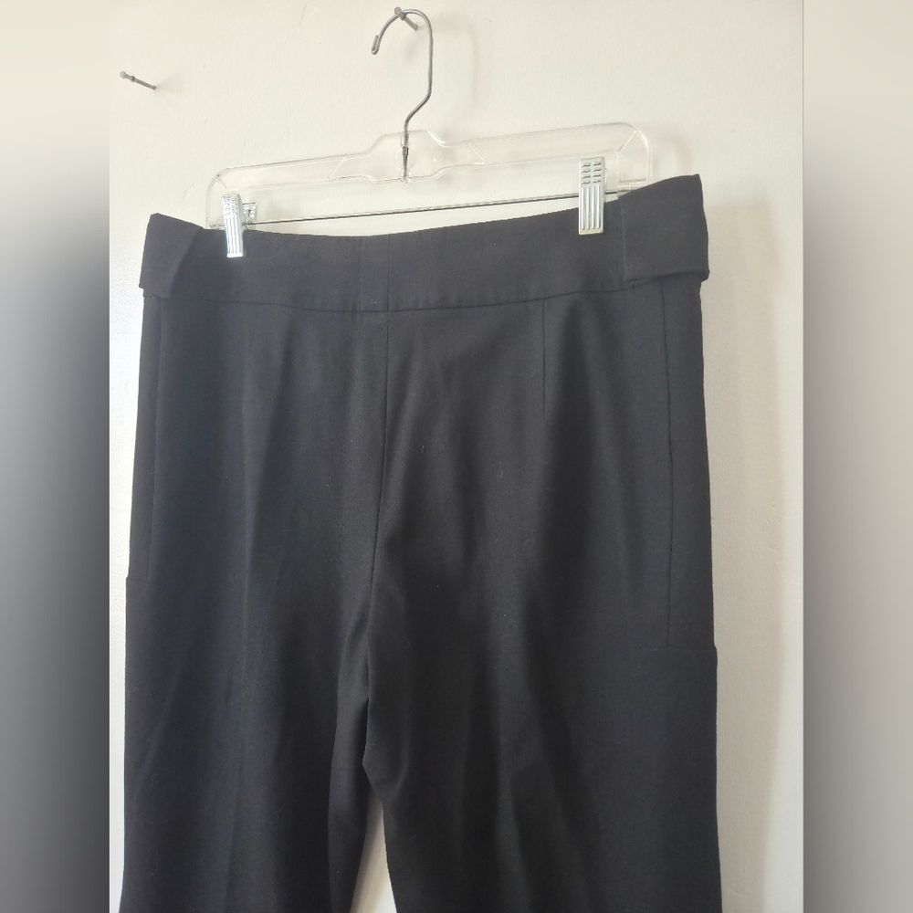 AKRIS Bergdorf Goodman Black Wool Dress Pants Women Size 12 Retro Minimalist - Picture 2 of 10
